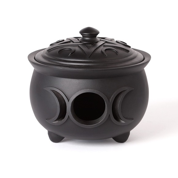 New! Alchemy Of England (Alchemy Gothic) Triple Moon Cauldron Pot - Picture 1 of 6